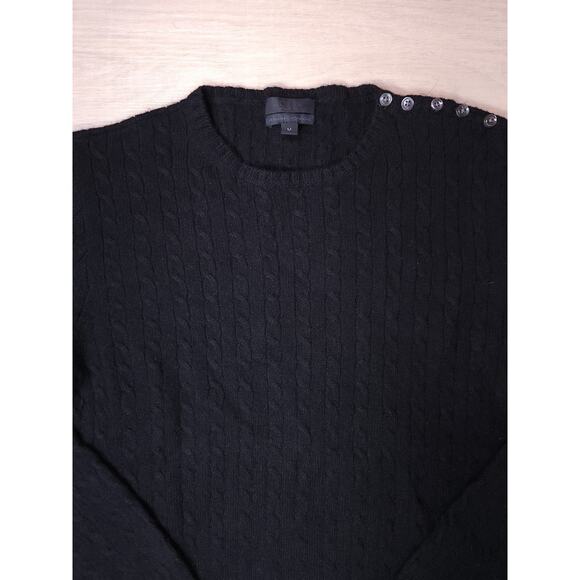 J. Crew Collection Italian Cashmere Sweater – Black Cable Knit, Size M - Picture 6 of 12